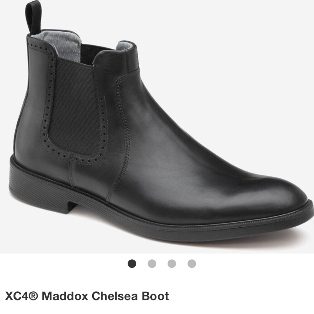 Johnston & Murphy Maddox Black Leather Chelsea Boots Waterproof EUC  9 1/2
